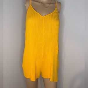 FP Beach Yellow Knit Cover Up Romper